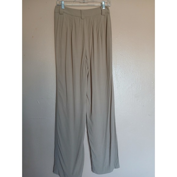 Zara Pants Small Francoise Pintuck Pleated Straight Crepe Trouser Preppy New - Picture 4 of 16